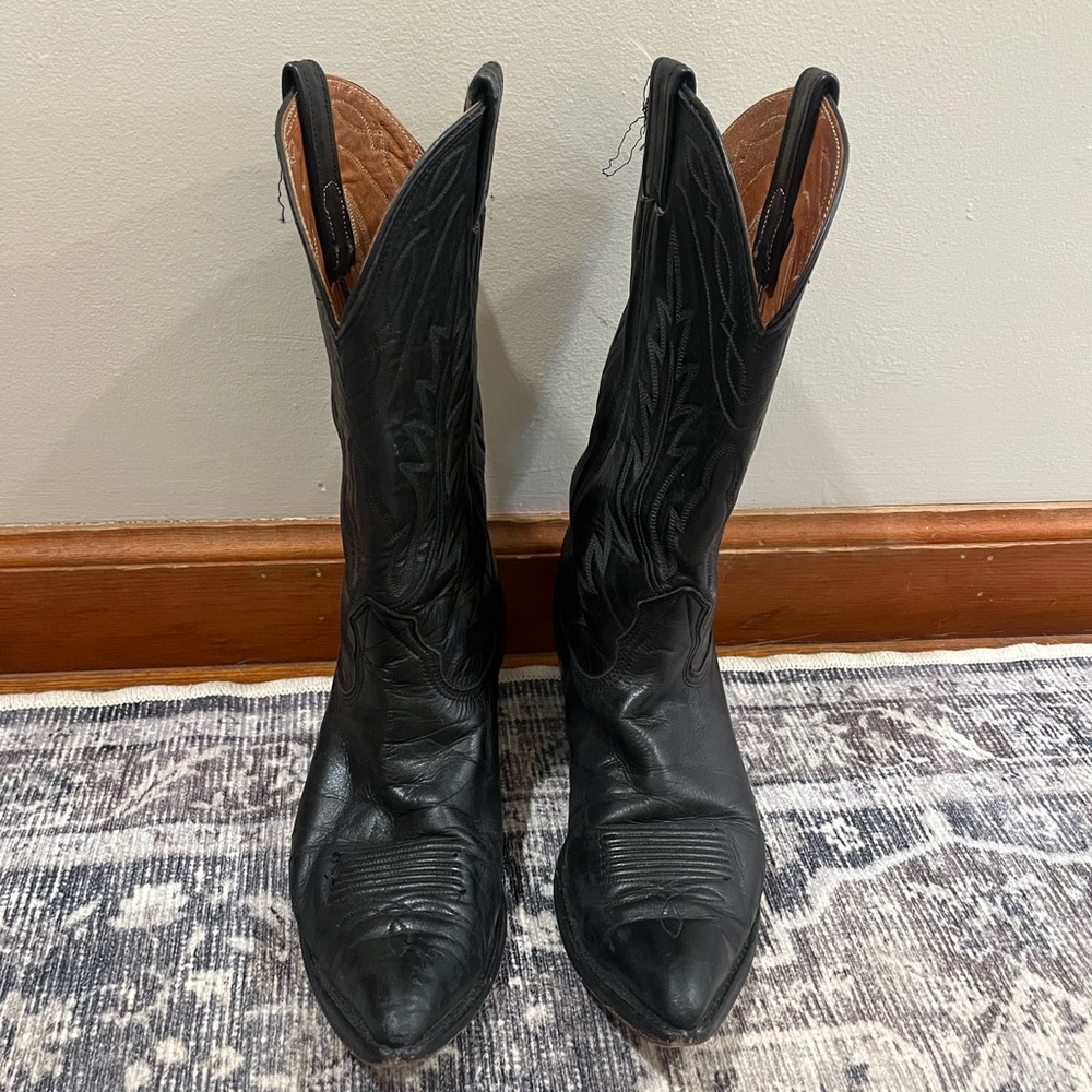 Nocona Black Leather Western Boots